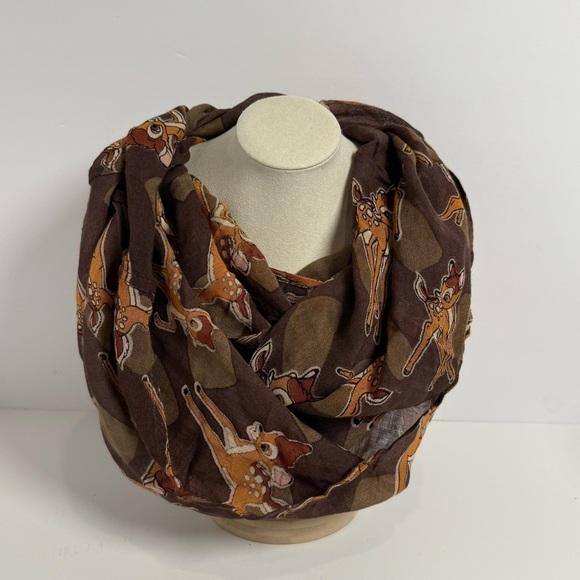 Disney Accessories - DISNEY PARK LIGHTWEIGHT INFINITY SCARF BAMBI BROWN NWT NEW ANIMAL RARE WRAP